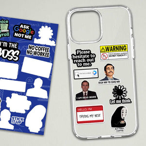 Office Mini Sticker Sheet waterproof vinyl decal for laptop, bike, car & bottle
