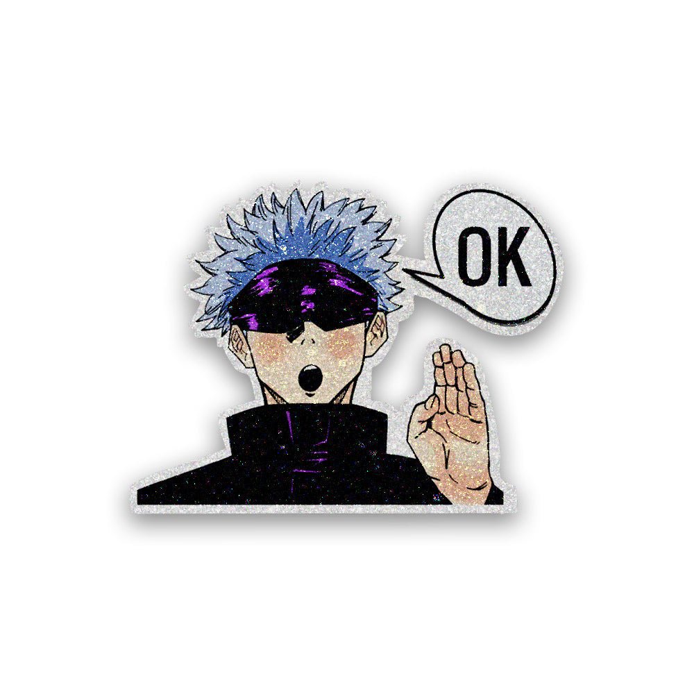 OK Glitter Sticker waterproof vinyl decal for laptop, bike, car & bottle