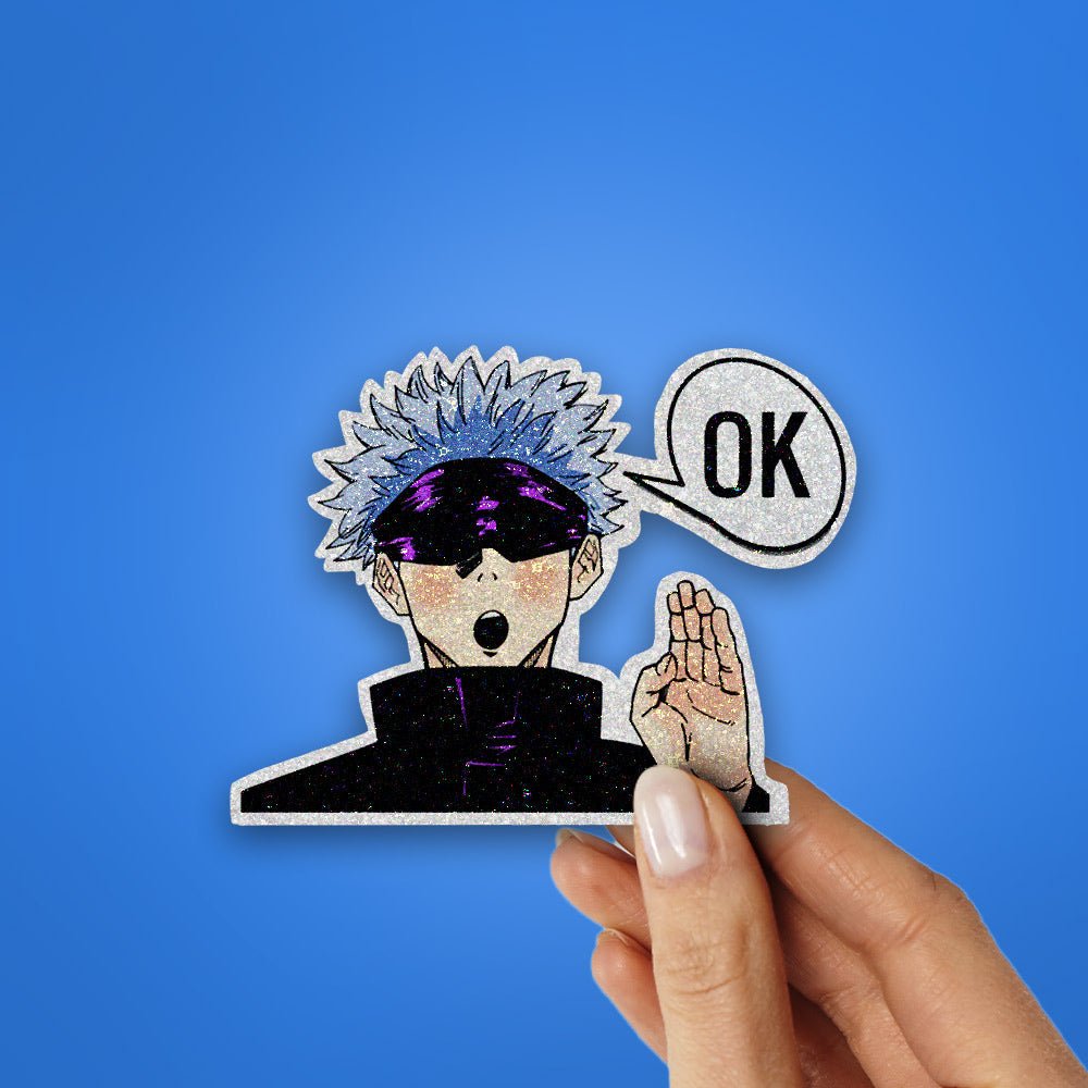 OK Glitter Sticker waterproof vinyl decal for laptop, bike, car & bottle