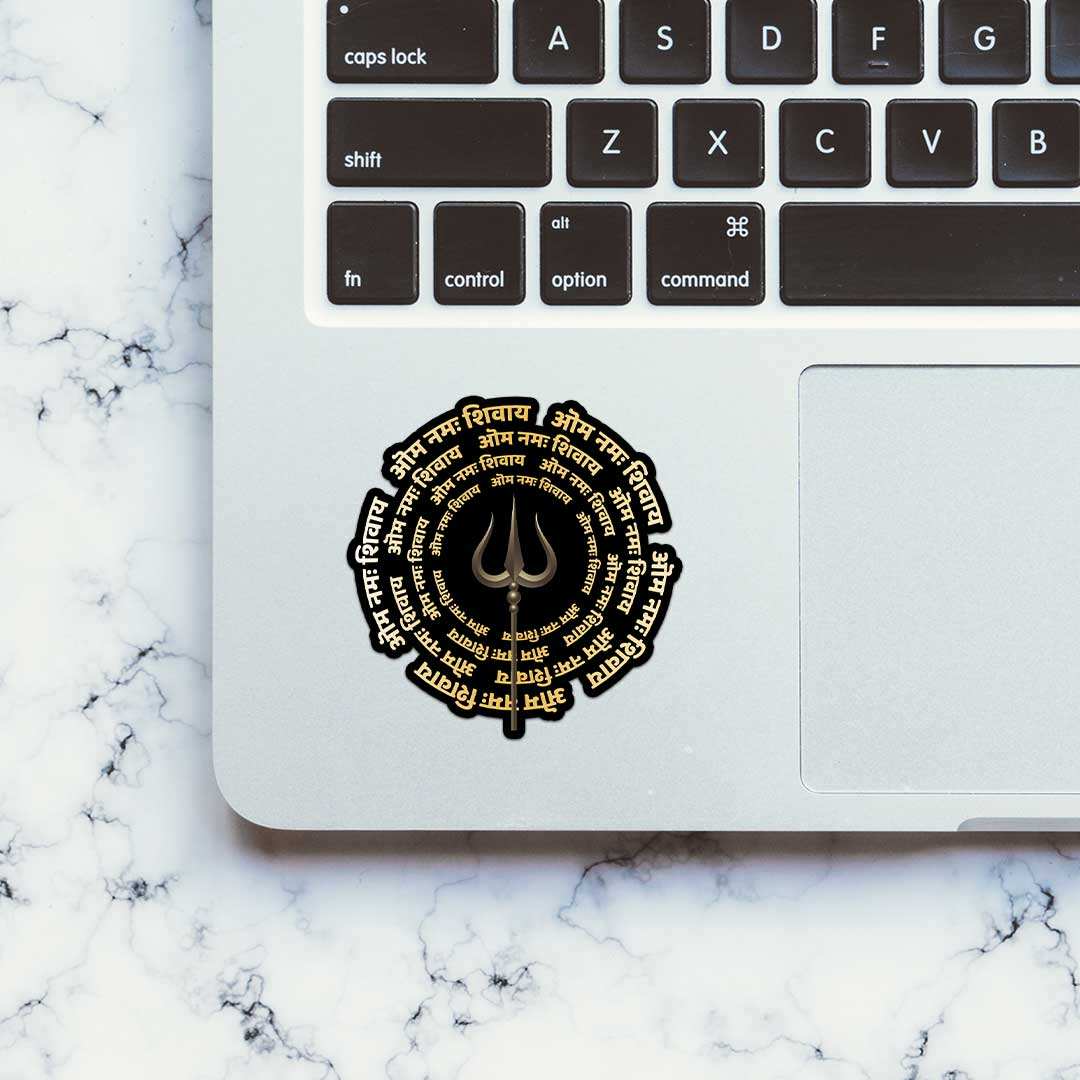 Om Namah Shivay Sticker waterproof vinyl decal for laptop, bike, car & bottle