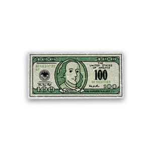 One Hundred dollar Glitter Sticker waterproof vinyl decal for laptop, bike, car & bottle