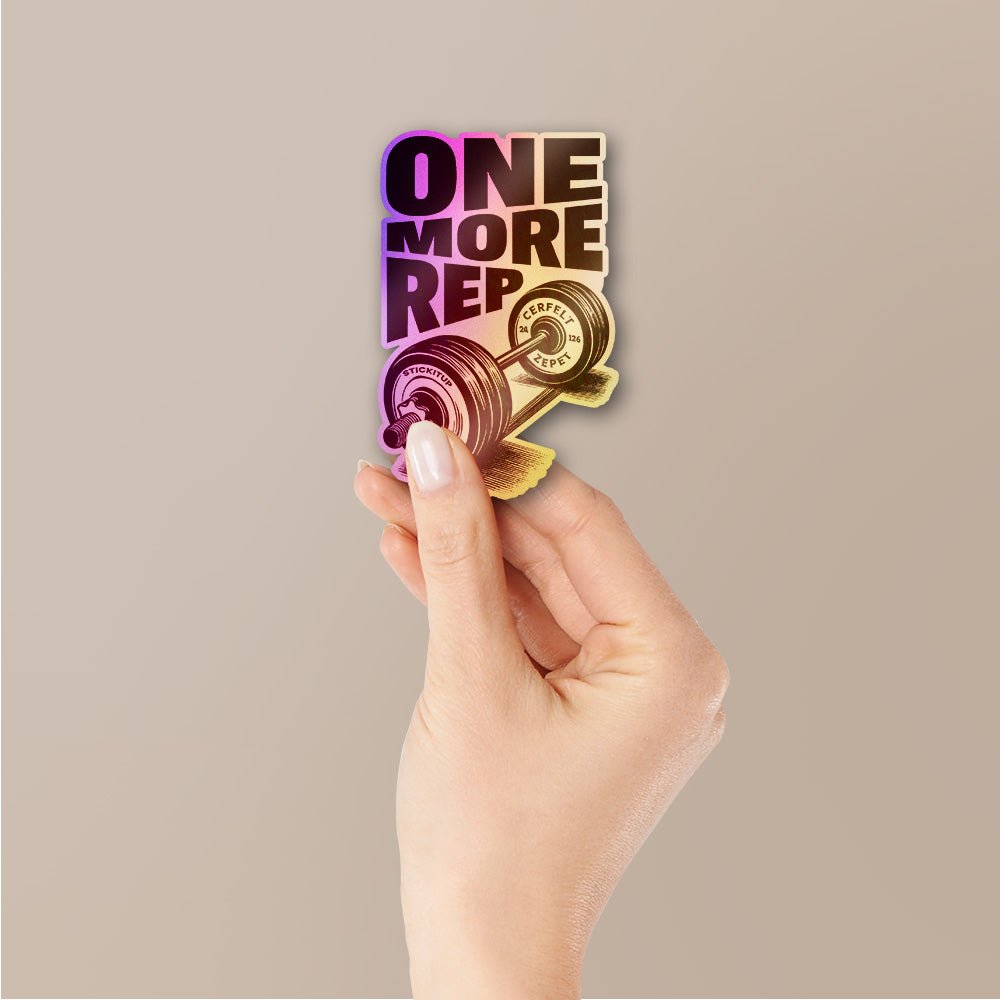 One More Rep Holographic Stickers waterproof vinyl decal for laptop, bike, car & bottle
