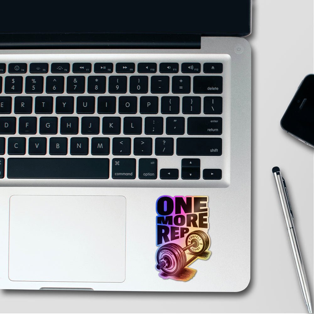 One More Rep Holographic Stickers waterproof vinyl decal for laptop, bike, car & bottle