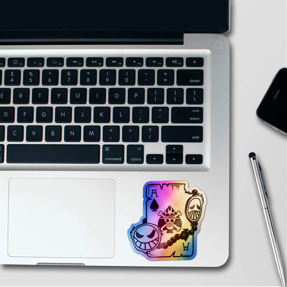 Pirate Ace Card Holographic Stickers waterproof vinyl decal for laptop, bike, car & bottle