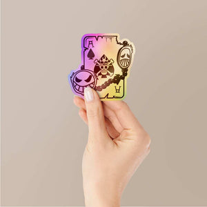 Pirate Ace Card Holographic Stickers waterproof vinyl decal for laptop, bike, car & bottle