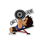 Only Gains Sticker waterproof vinyl decal for laptop, bike, car & bottle