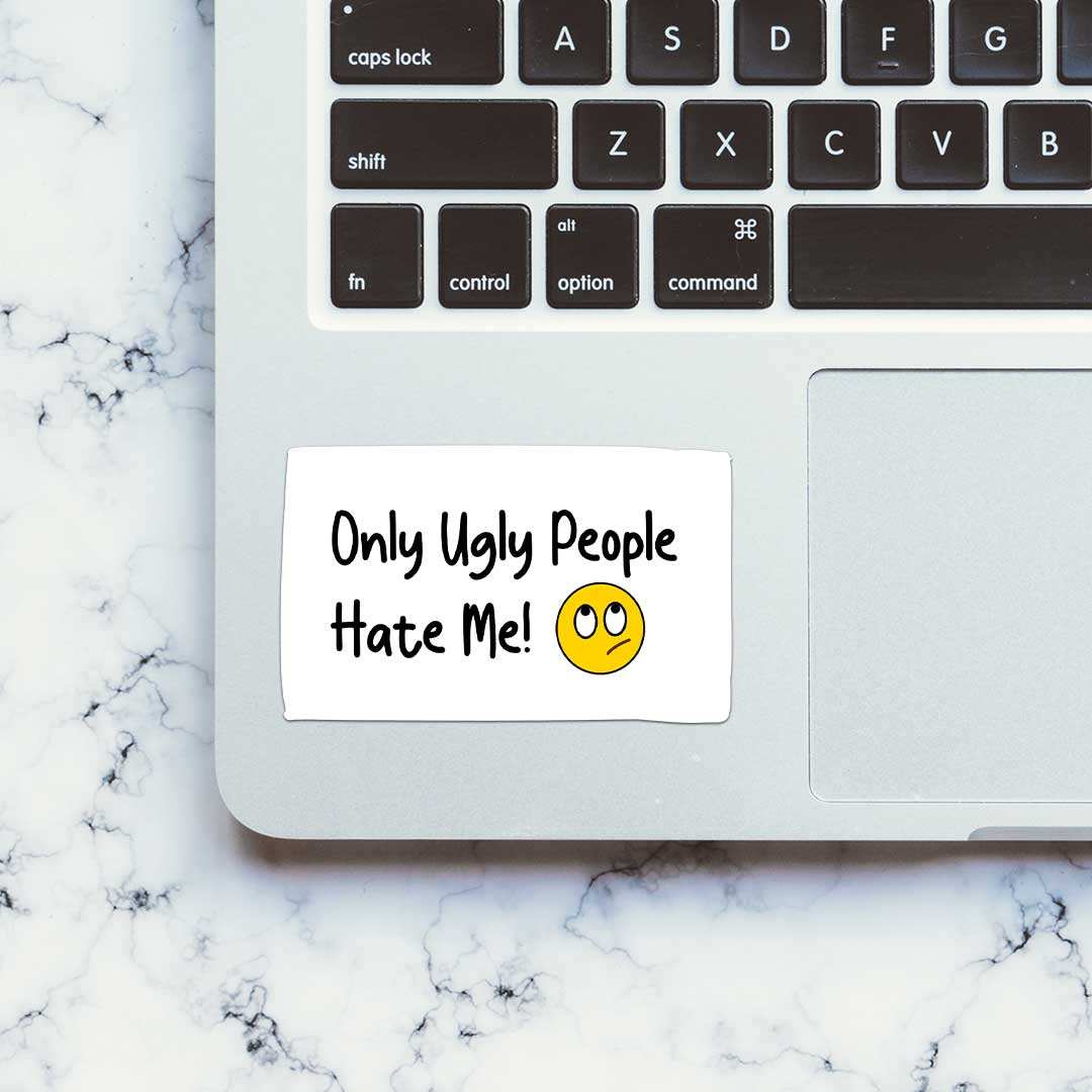 Only Ugly People Hate Me Sticker - STICK IT UP