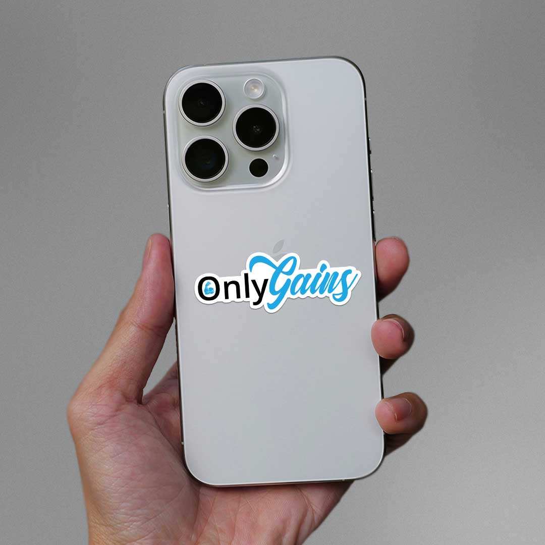 OnlyGains Sticker waterproof vinyl decal for laptop, bike, car & bottle