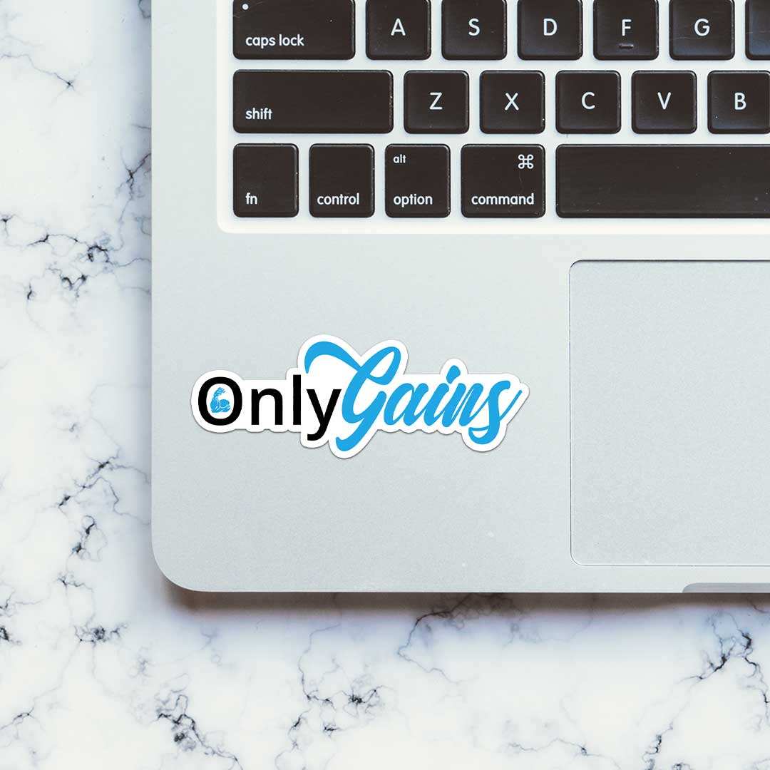 OnlyGains Sticker waterproof vinyl decal for laptop, bike, car & bottle
