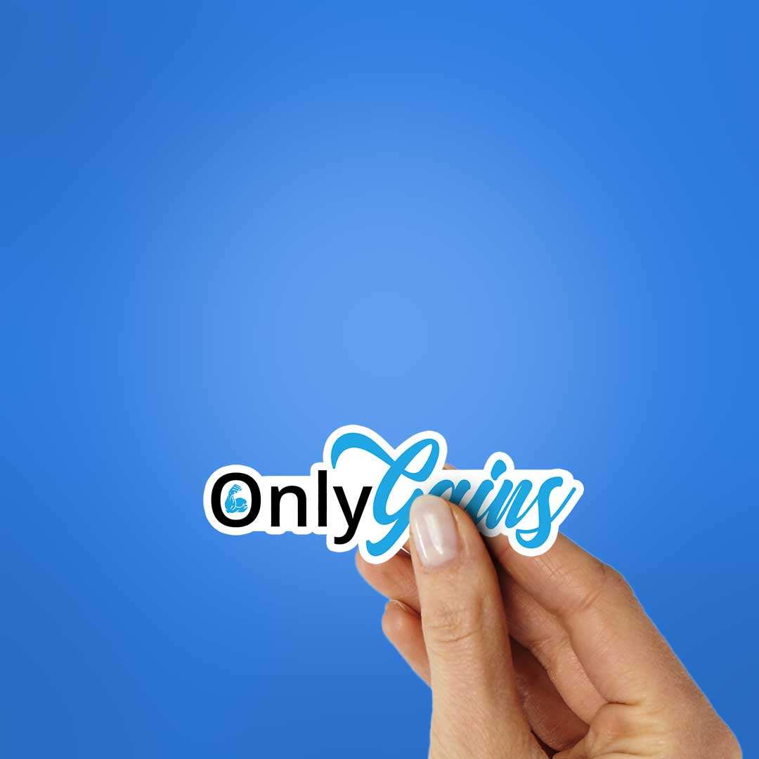 OnlyGains Sticker waterproof vinyl decal for laptop, bike, car & bottle