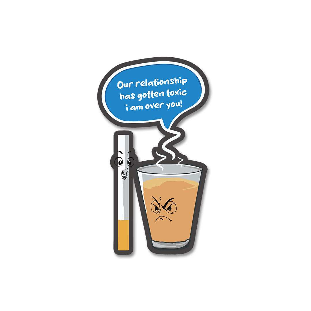 Our Toxic Relationship Sticker waterproof vinyl decal for laptop, bike, car & bottle