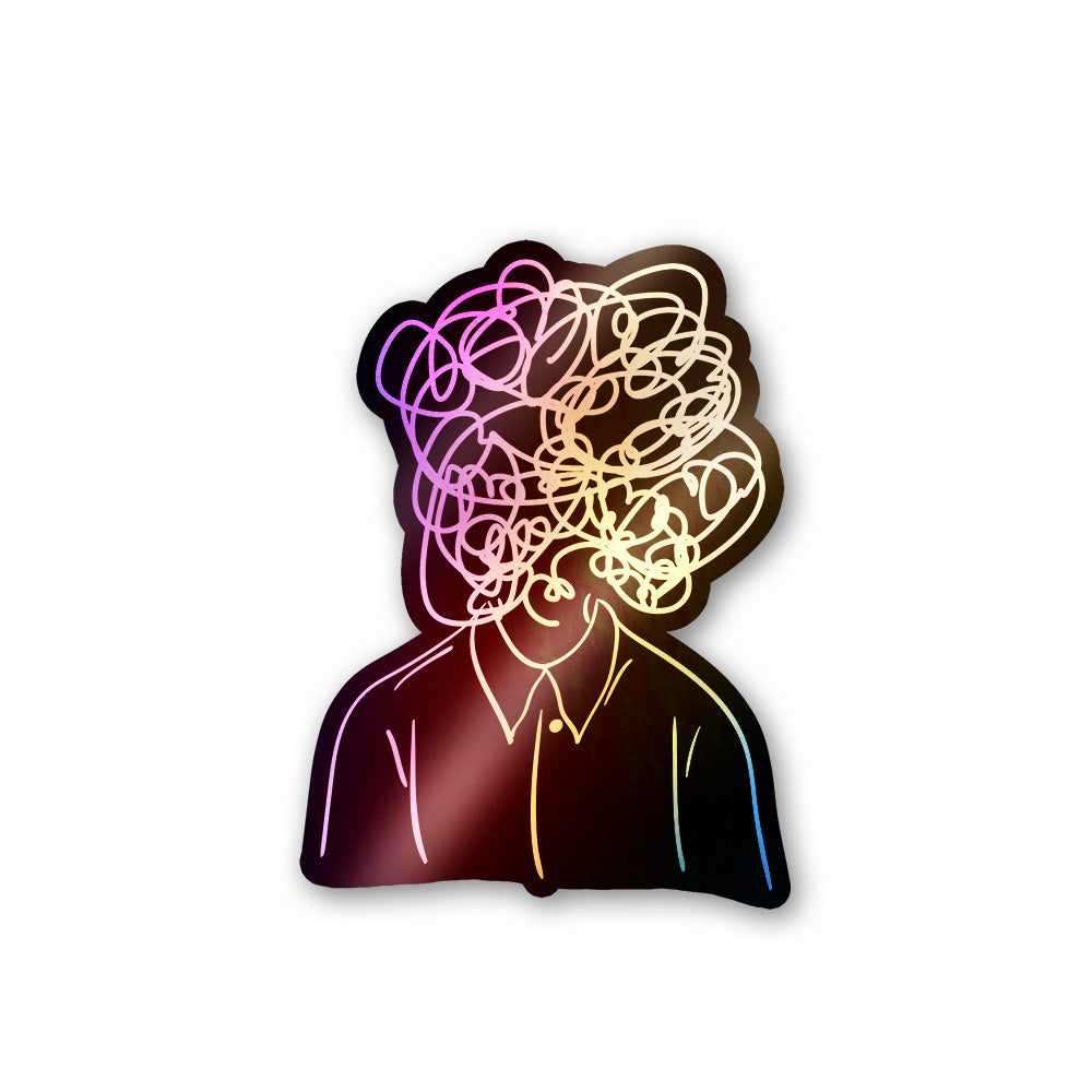 Overthinking Holographic Stickers waterproof vinyl decal for laptop, bike, car & bottle