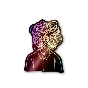 Overthinking Holographic Stickers waterproof vinyl decal for laptop, bike, car & bottle