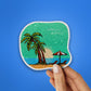 Palm Tree Glitter Sticker waterproof vinyl decal for laptop, bike, car & bottle