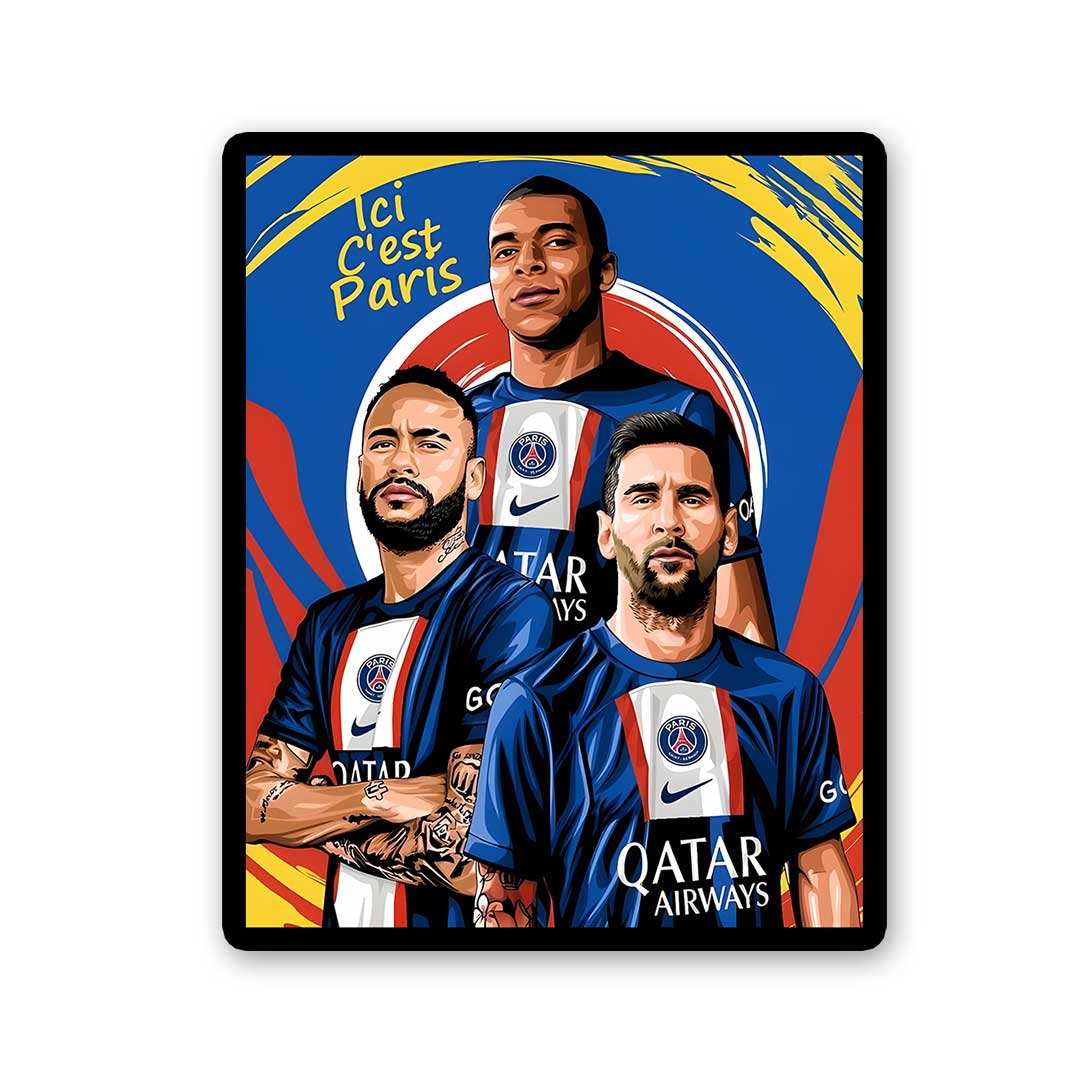 Paris Football Sticker waterproof vinyl decal for laptop, bike, car & bottle