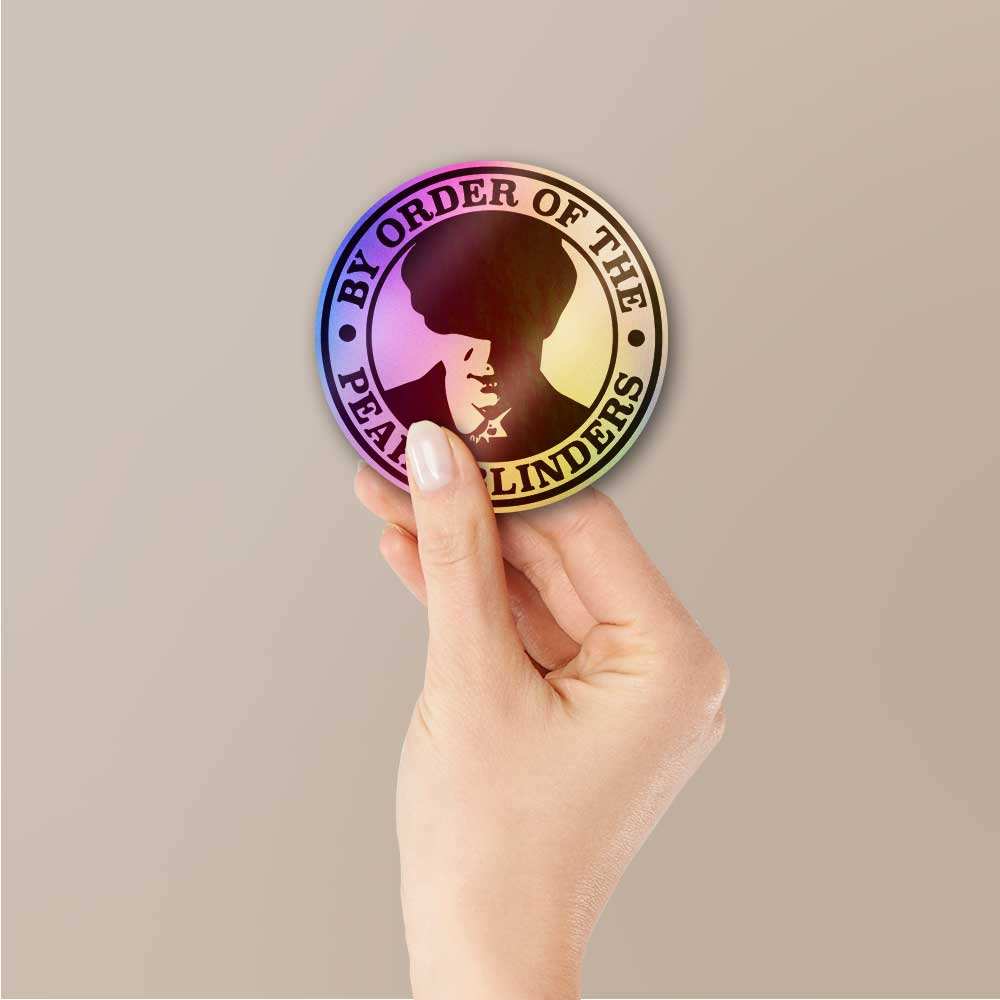 Peaky Blinder Holographic Sticker waterproof vinyl decal for laptop, bike, car & bottle