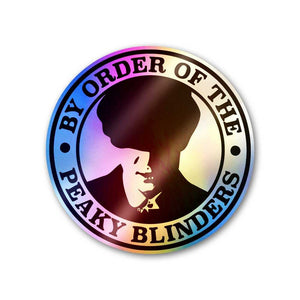 Peaky Blinder Holographic Sticker waterproof vinyl decal for laptop, bike, car & bottle