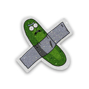 Pickle Rick Glitter Sticker waterproof vinyl decal for laptop, bike, car & bottle
