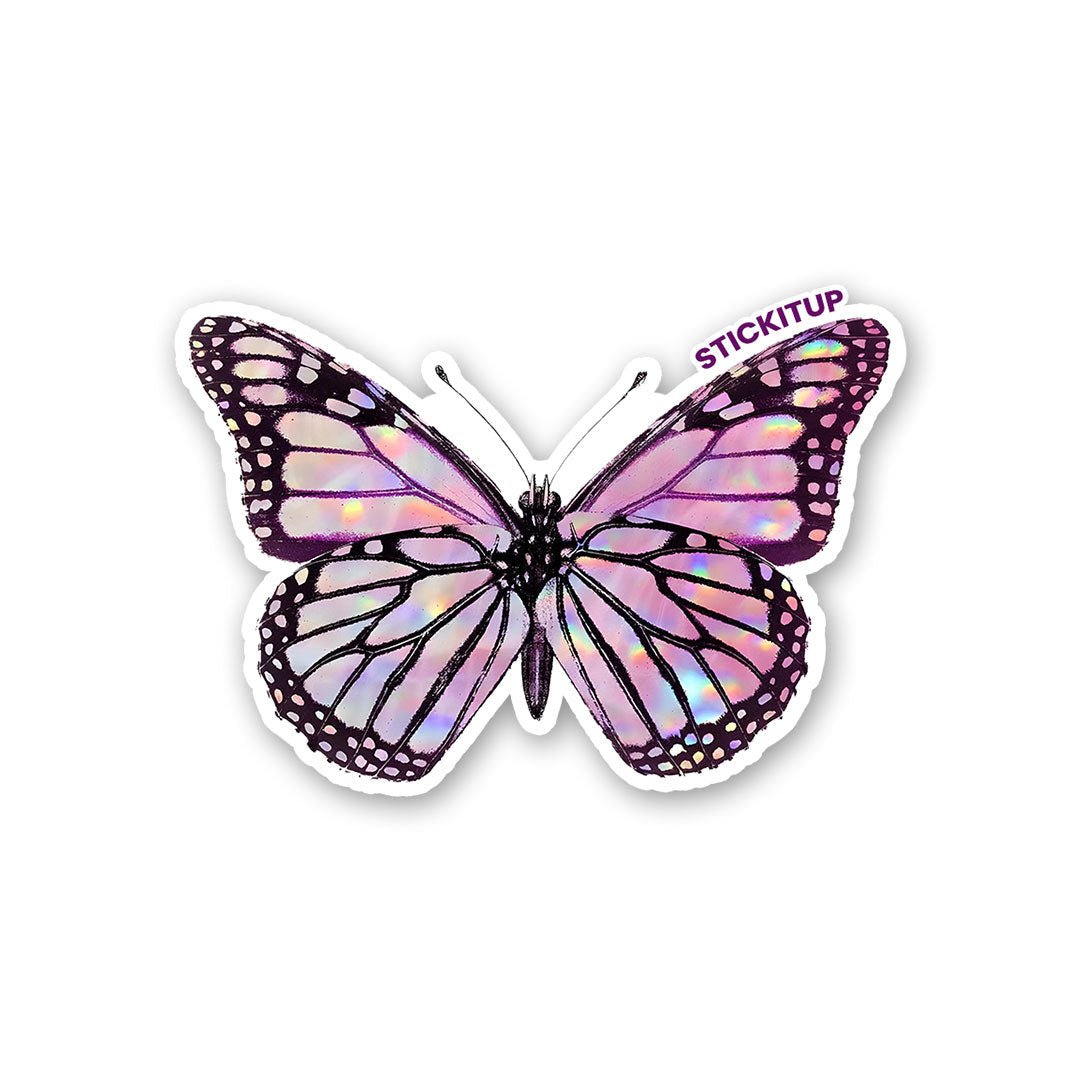 PINK BUTTERFLY Sticker waterproof vinyl decal for laptop, bike, car & bottle