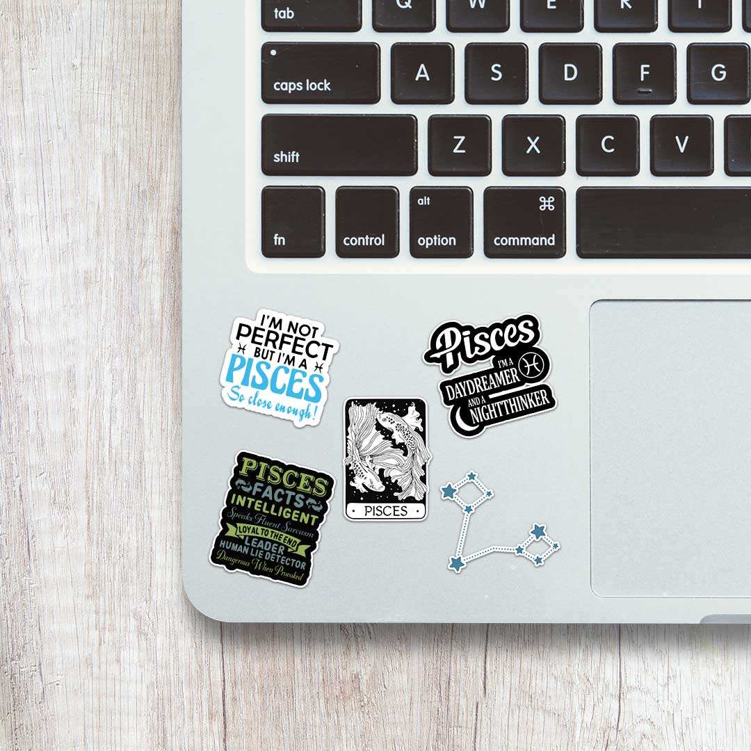 Pisces Mini Sticker Sheet waterproof vinyl decal for laptop, bike, car & bottle