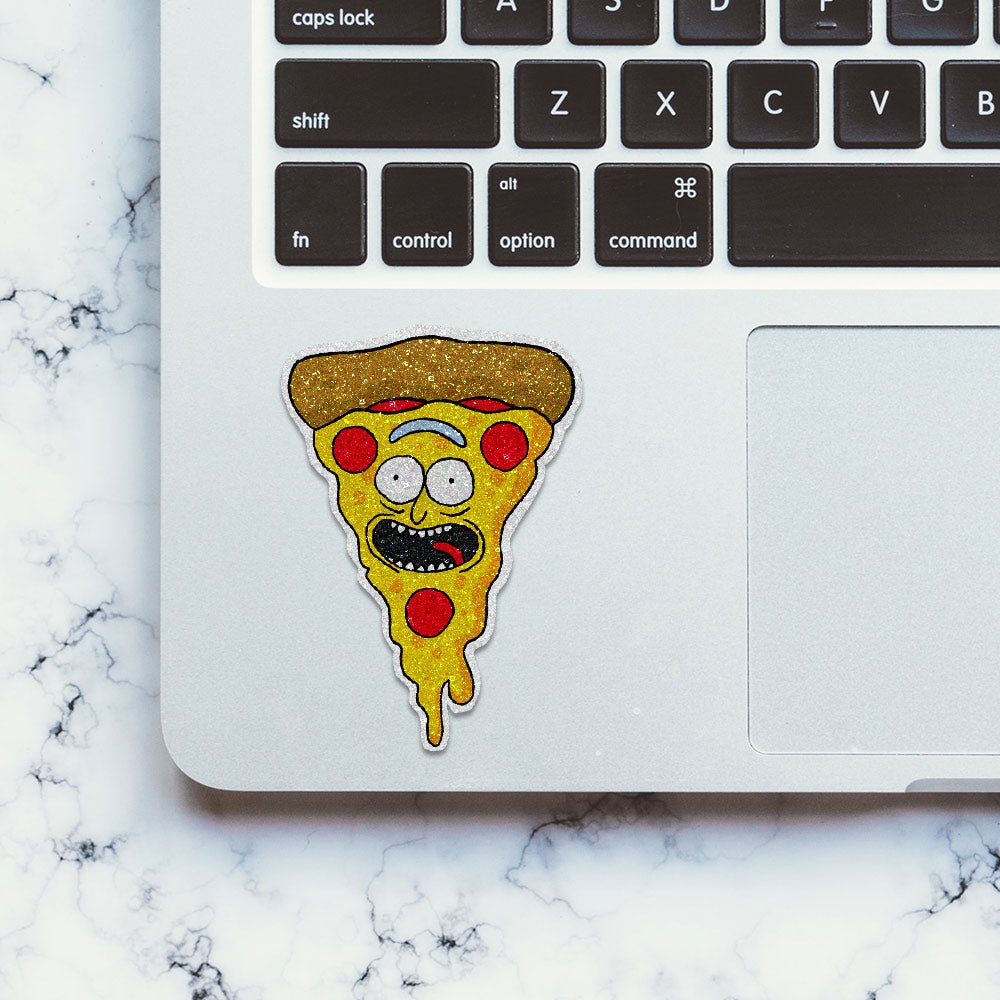 Pizza Rick Glitter Sticker waterproof vinyl decal for laptop, bike, car & bottle
