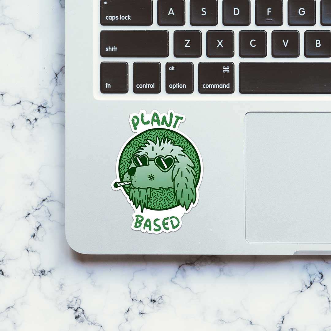 Plant Based Sticker waterproof vinyl decal for laptop, bike, car & bottle
