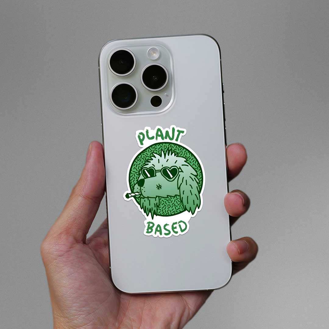Plant Based Sticker waterproof vinyl decal for laptop, bike, car & bottle