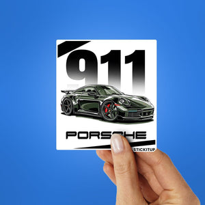 PORSHE 911 Sticker waterproof vinyl decal for laptop, bike, car & bottle