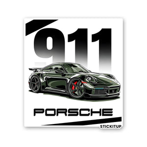 PORSHE 911 Sticker waterproof vinyl decal for laptop, bike, car & bottle