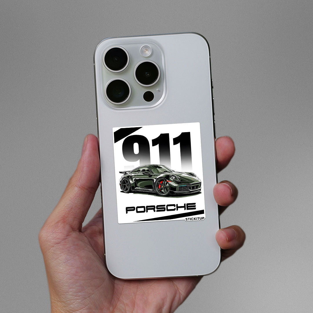 PORSHE 911 Sticker waterproof vinyl decal for laptop, bike, car & bottle