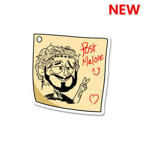 Post It Malone Sticker waterproof vinyl decal for laptop, bike, car & bottle