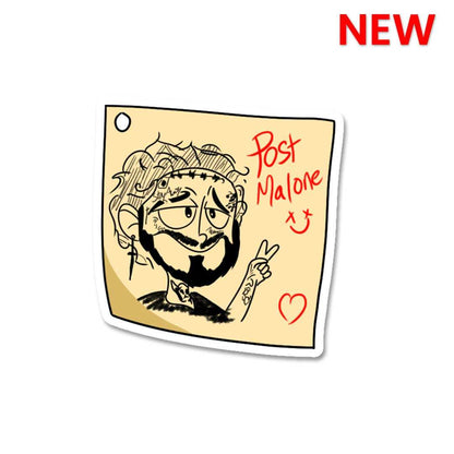 Post It Malone Sticker waterproof vinyl decal for laptop, bike, car & bottle