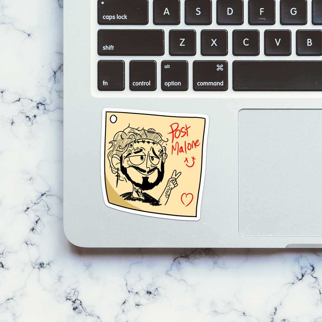 Post It Malone Sticker waterproof vinyl decal for laptop, bike, car & bottle