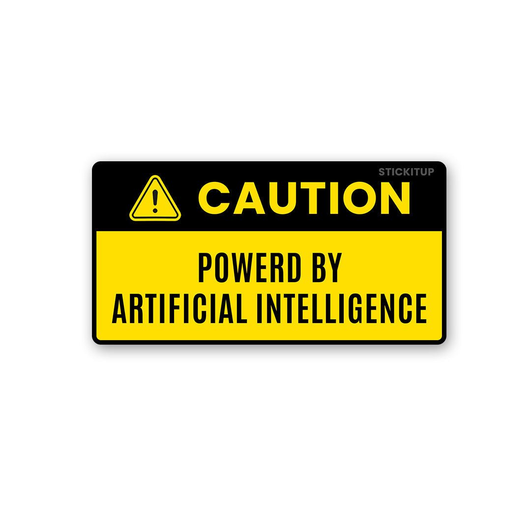 Powered By Artificial Sticker waterproof vinyl decal for laptop, bike, car & bottle