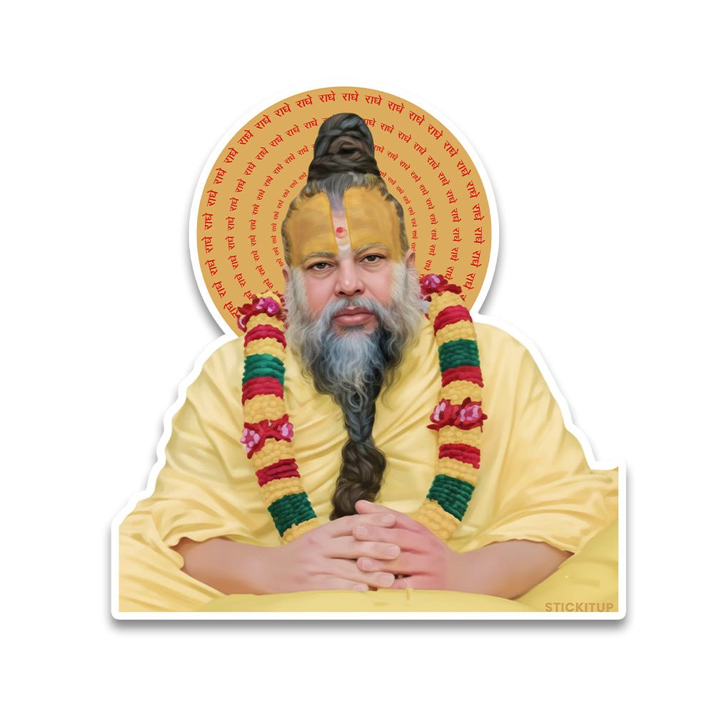 Premanand Maharaj Bumper Sticker waterproof vinyl decal for laptop, bike, car & bottle