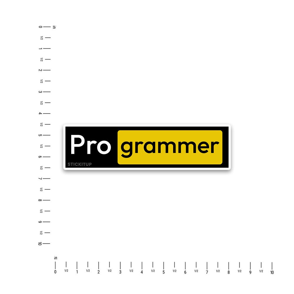 Pro grammer Bumper Sticker waterproof vinyl decal for laptop, bike, car & bottle