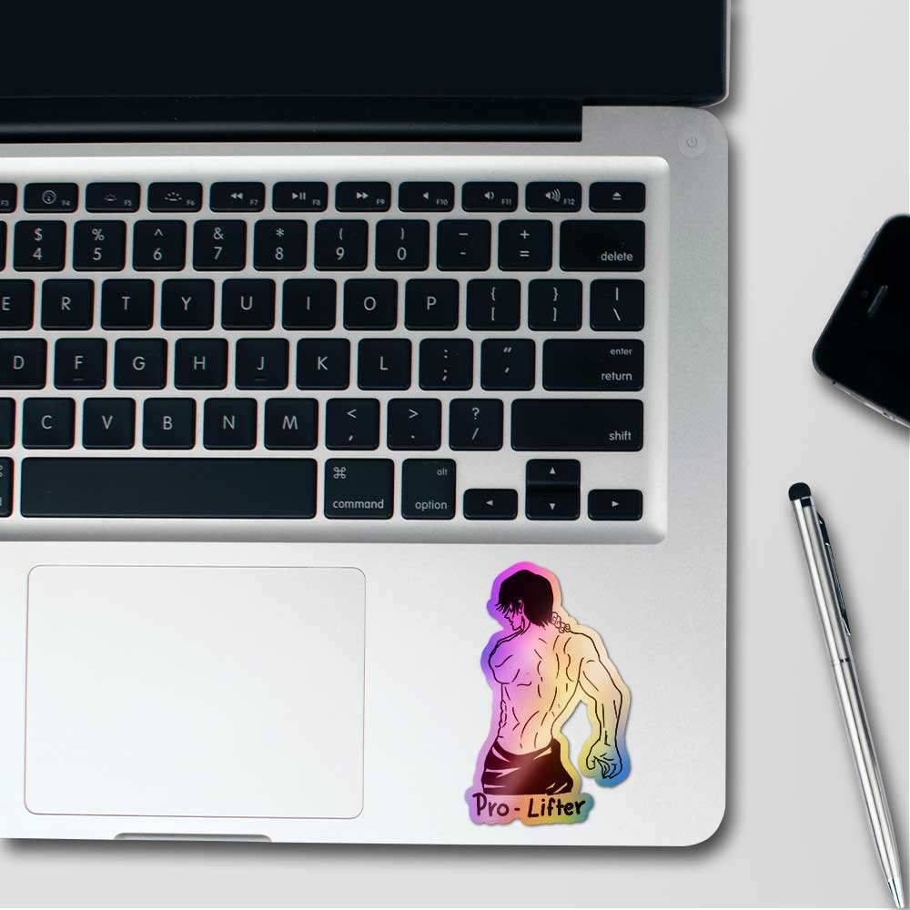 Pro Lifter Holographic Sticker waterproof vinyl decal for laptop, bike, car & bottle