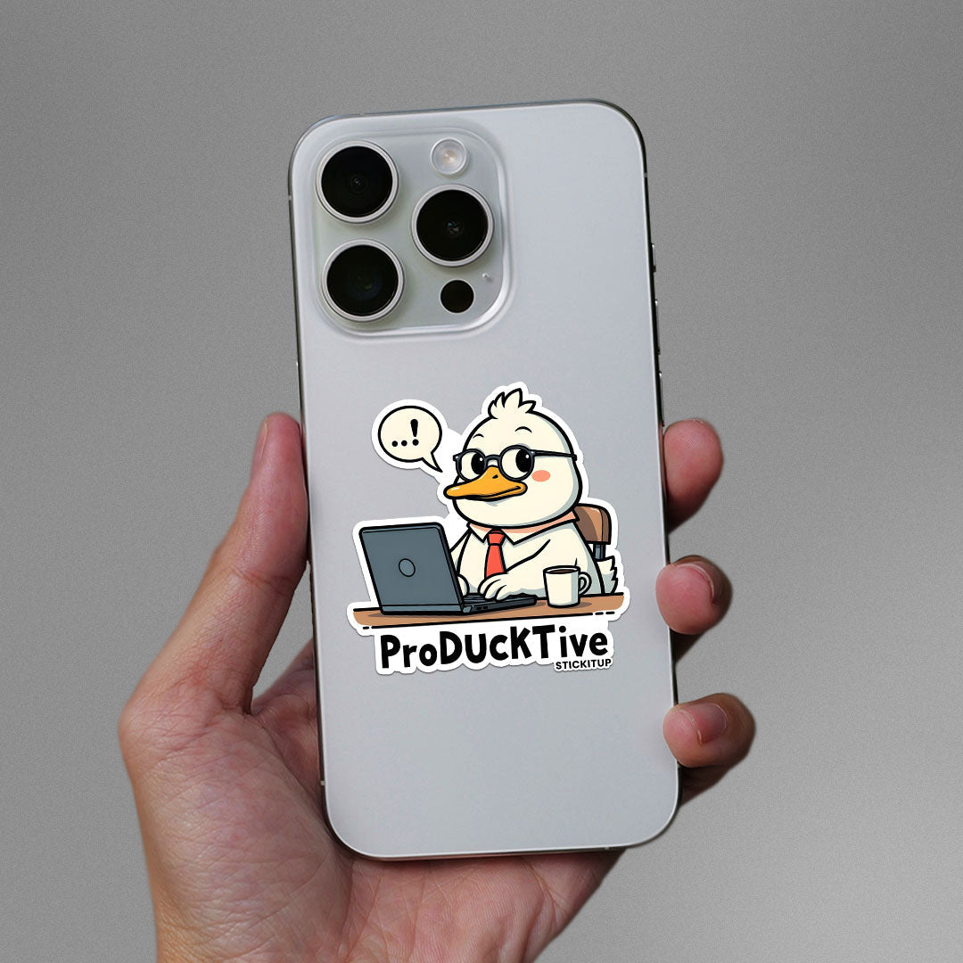 PRODUCKTIVE Sticker waterproof vinyl decal for laptop, bike, car & bottle