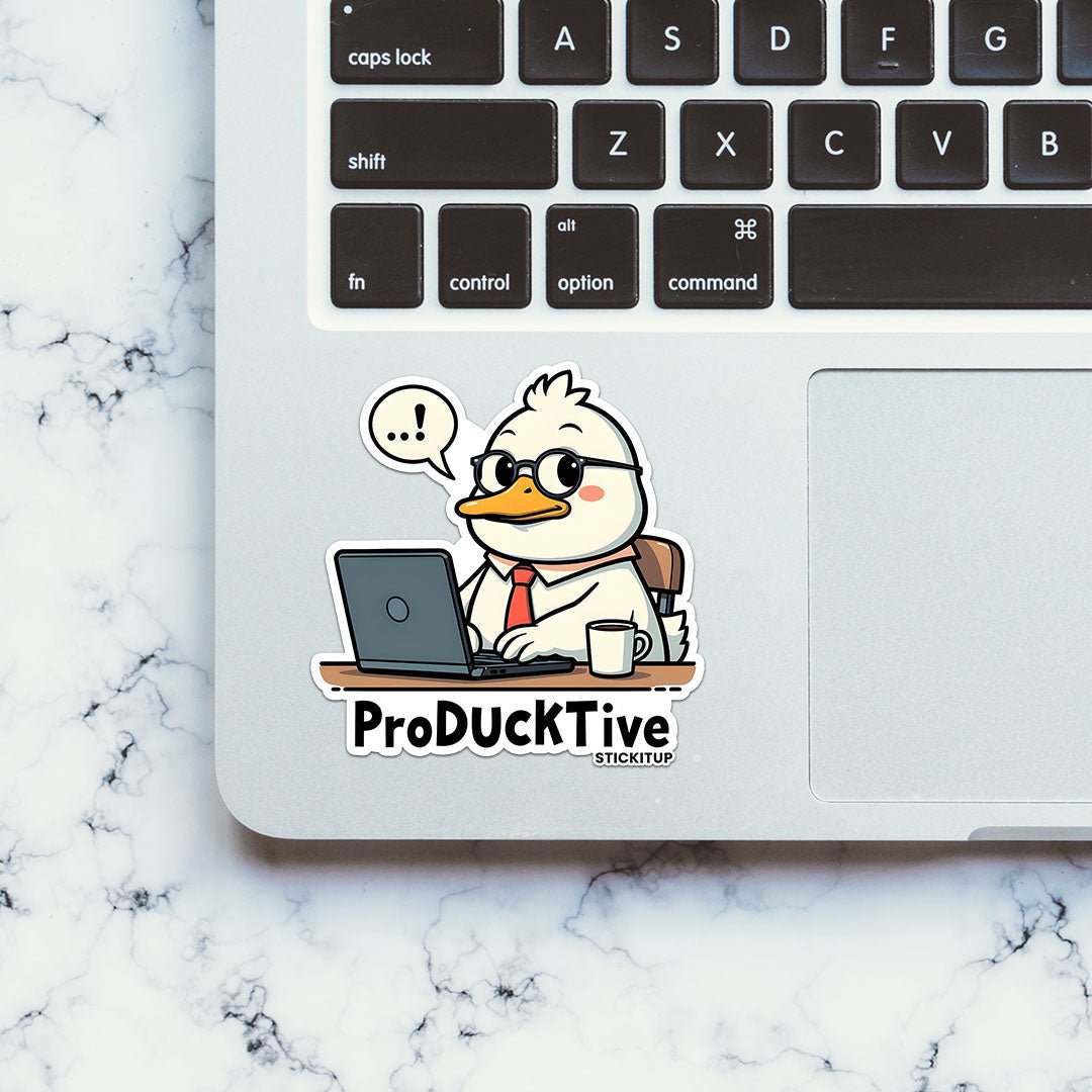 PRODUCKTIVE Sticker waterproof vinyl decal for laptop, bike, car & bottle