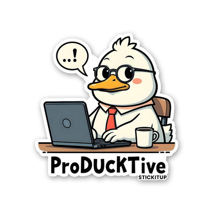 PRODUCKTIVE Sticker waterproof vinyl decal for laptop, bike, car & bottle