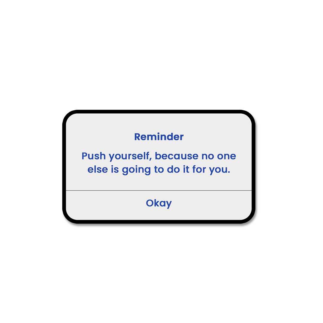 Push Yourself Sticker waterproof vinyl decal for laptop, bike, car & bottle