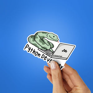 Python Developer Sticker waterproof vinyl decal for laptop, bike, car & bottle