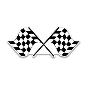 Racing Flag Bumper Sticker waterproof vinyl decal for laptop, bike, car & bottle