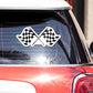 Racing Flag Bumper Sticker waterproof vinyl decal for laptop, bike, car & bottle