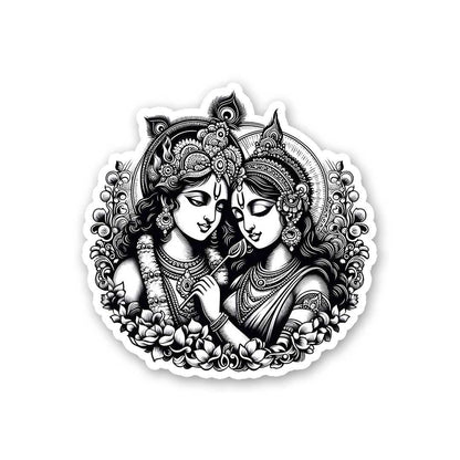 Radha Krishna 0.1 Sticker waterproof vinyl decal for laptop, bike, car & bottle