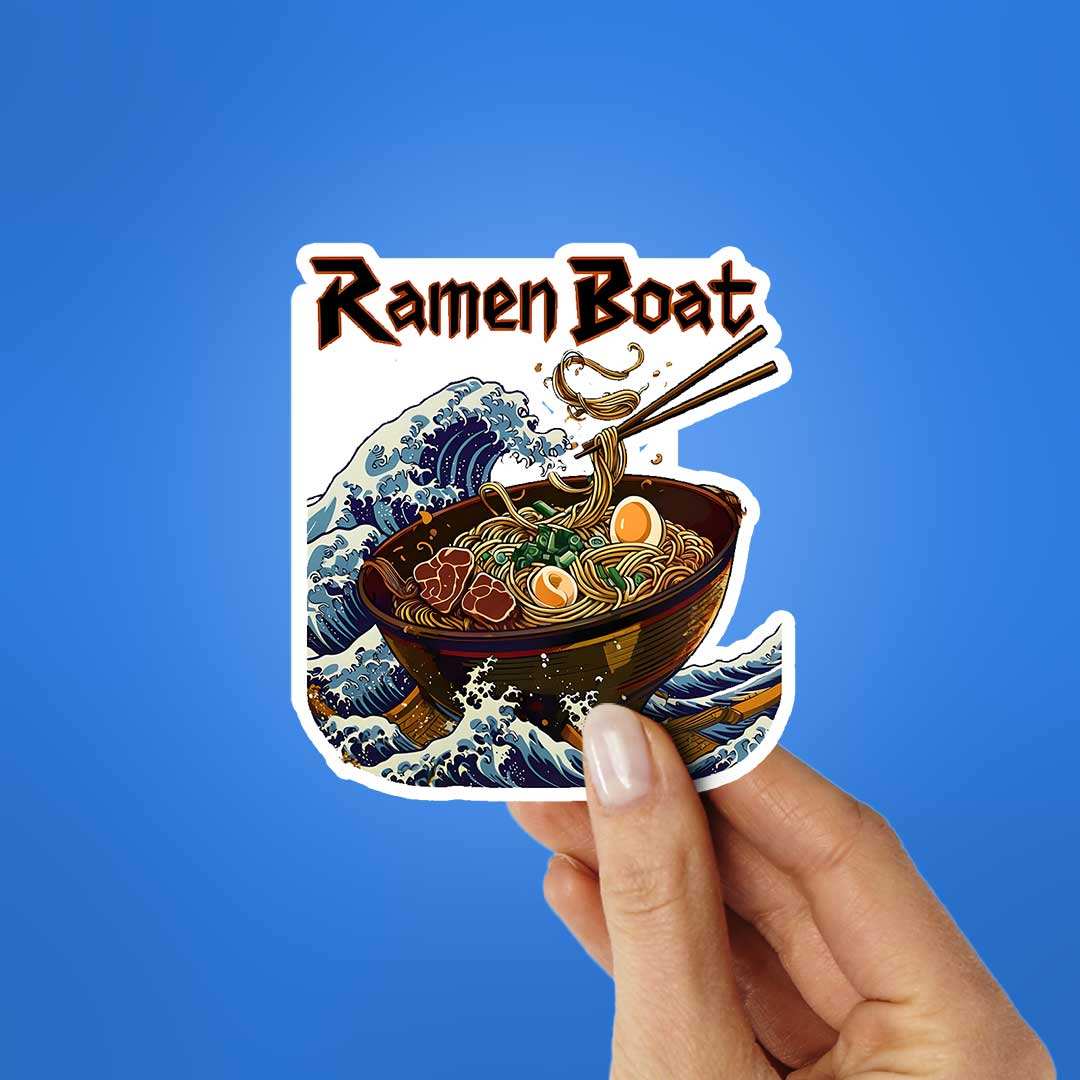 Ramen Boat Sticker waterproof vinyl decal for laptop, bike, car & bottle