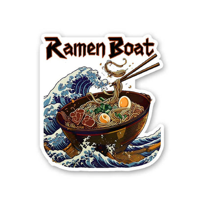 Ramen Boat Sticker waterproof vinyl decal for laptop, bike, car & bottle