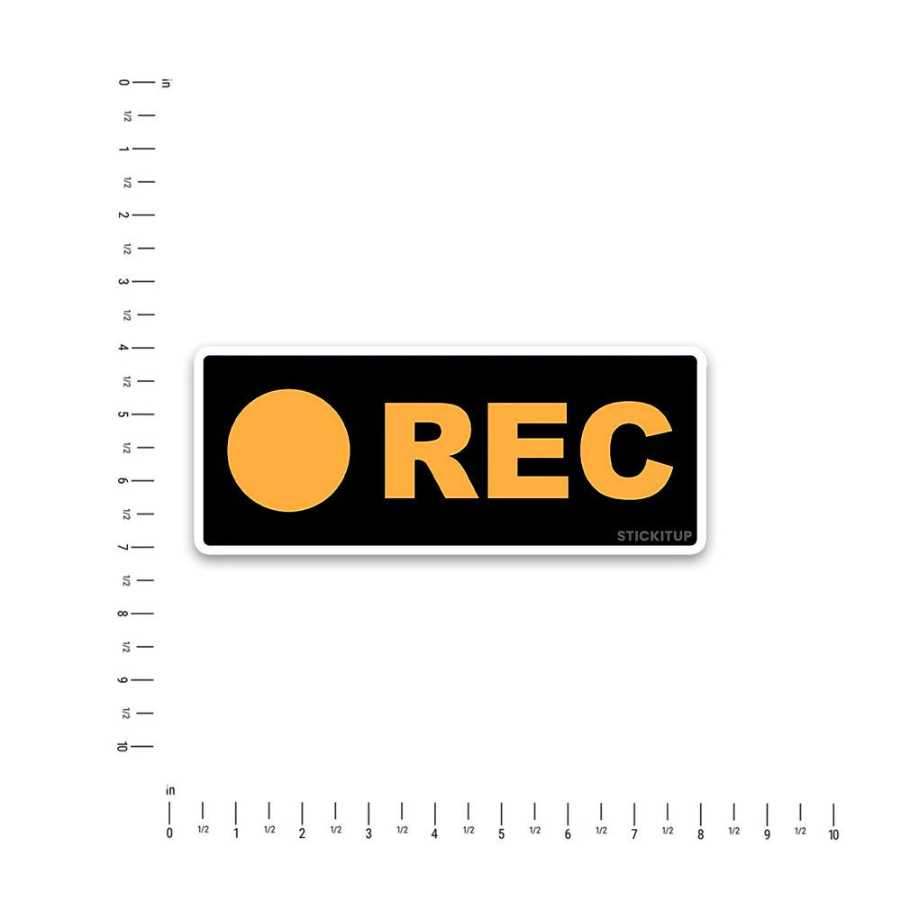 REC Bumper Sticker waterproof vinyl decal for laptop, bike, car & bottle