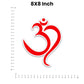 Red Colour Om Bumper Sticker waterproof vinyl decal for laptop, bike, car & bottle