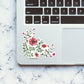 RED FLOWERS Sticker waterproof vinyl decal for laptop, bike, car & bottle
